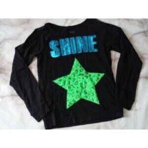 Justice girls' size 18 black "Shine" sequined sweater top Retails $45